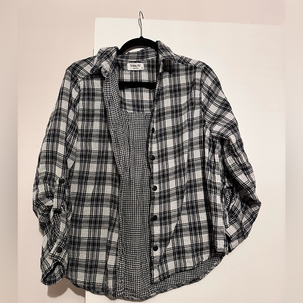 Sam & Lavi Black and White Plaid Shirt